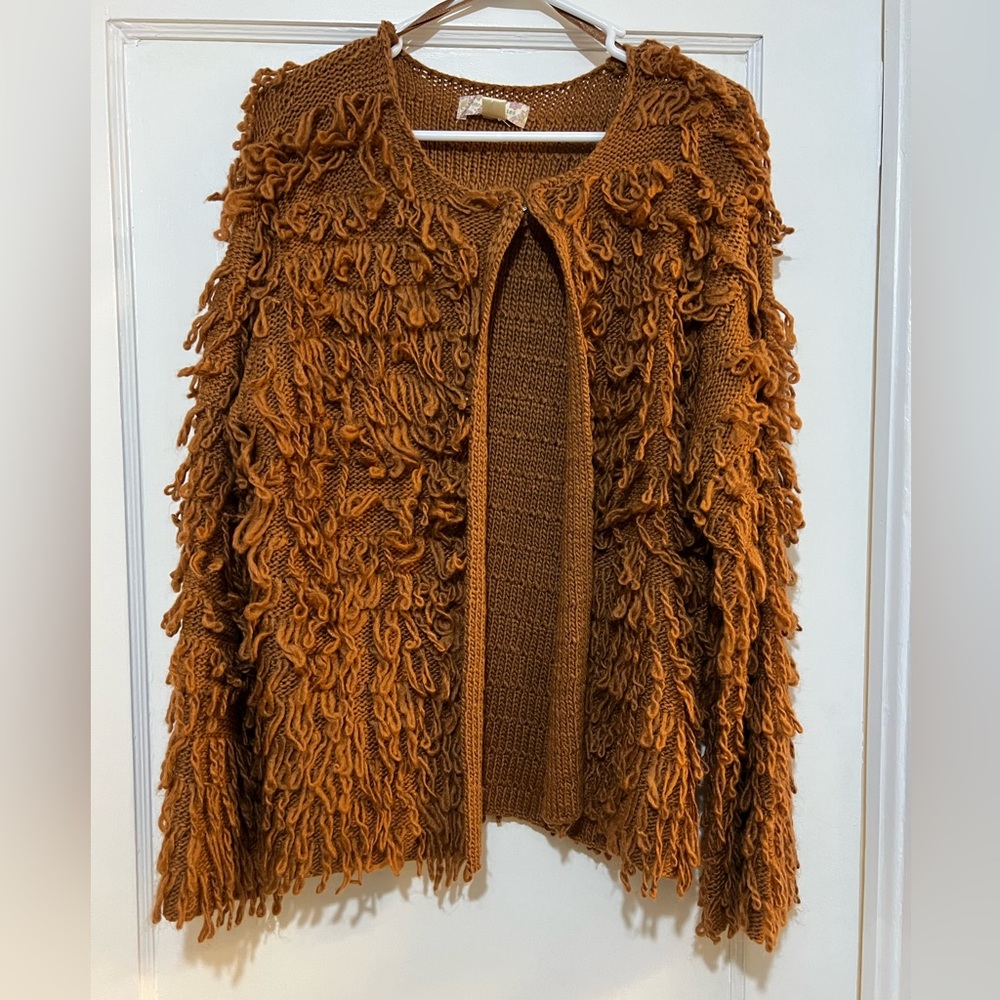 Band Of Gypsies Burnt Orange Fringe Sweater
